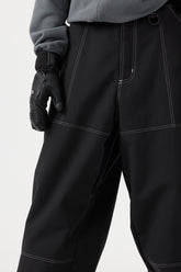 Pantalones de nieve negros holgados y estilo Oxford para mujer